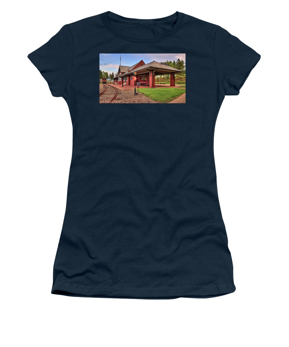 Railroad Women's T-Shirt featuring the photograph The Depot by Dale Kauzlaric
