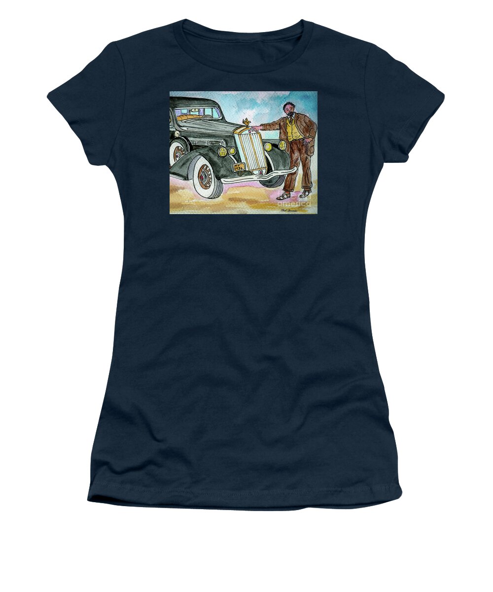 Dons Women's T-Shirt featuring the painting The Dons Limousine by Philip And Robbie Bracco