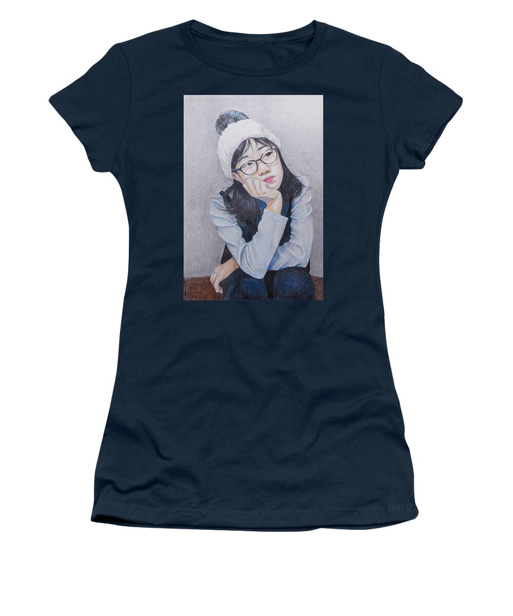 Dreamer Women's T-Shirt featuring the drawing The Dreamer by Tim Ernst