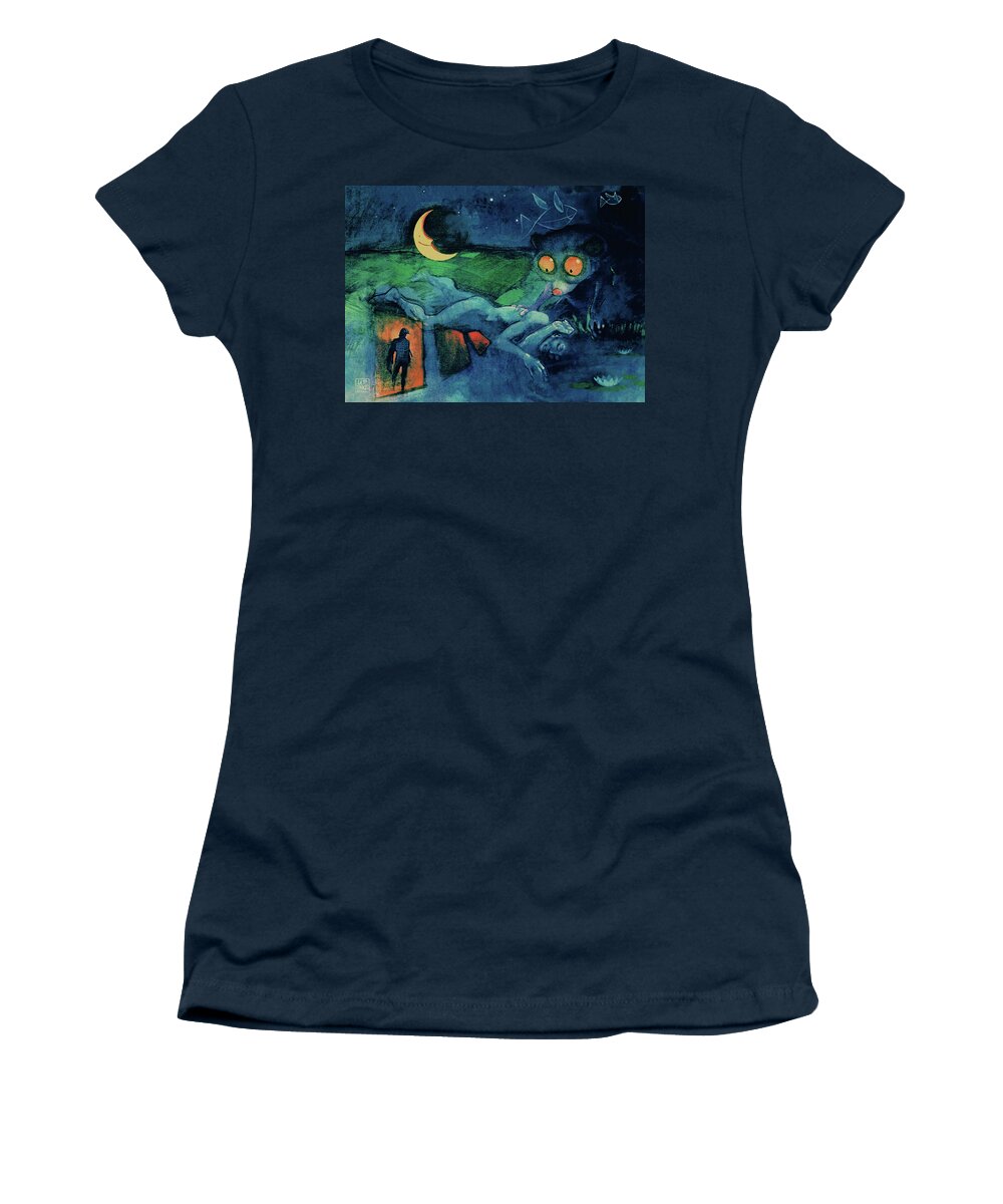 Udo Linke Women's T-Shirt featuring the painting The Dreaming by Udo Linke