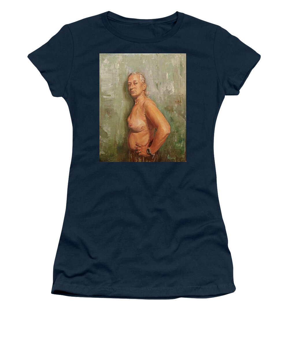 Figure Women's T-Shirt featuring the painting The Fighter by James Andrews