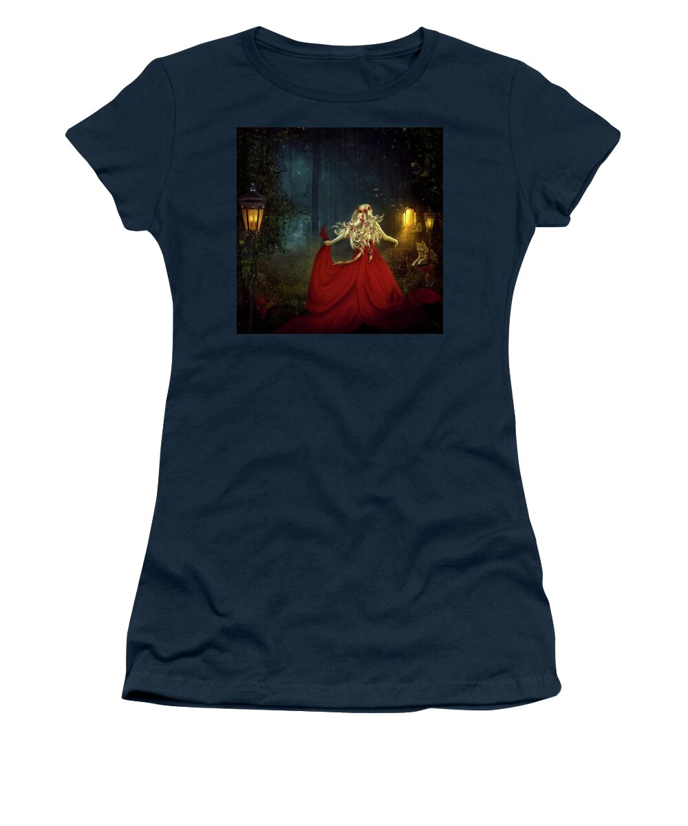Girl Women's T-Shirt featuring the digital art The Forest by Maggy Pease