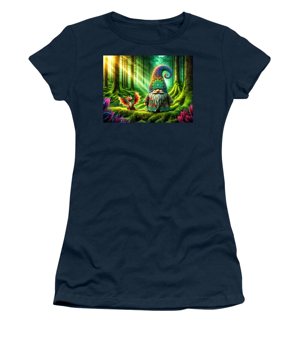 Enchanted Forest Women's T-Shirt featuring the photograph The Gnome's Enchanted Morn by Bill and Linda Tiepelman