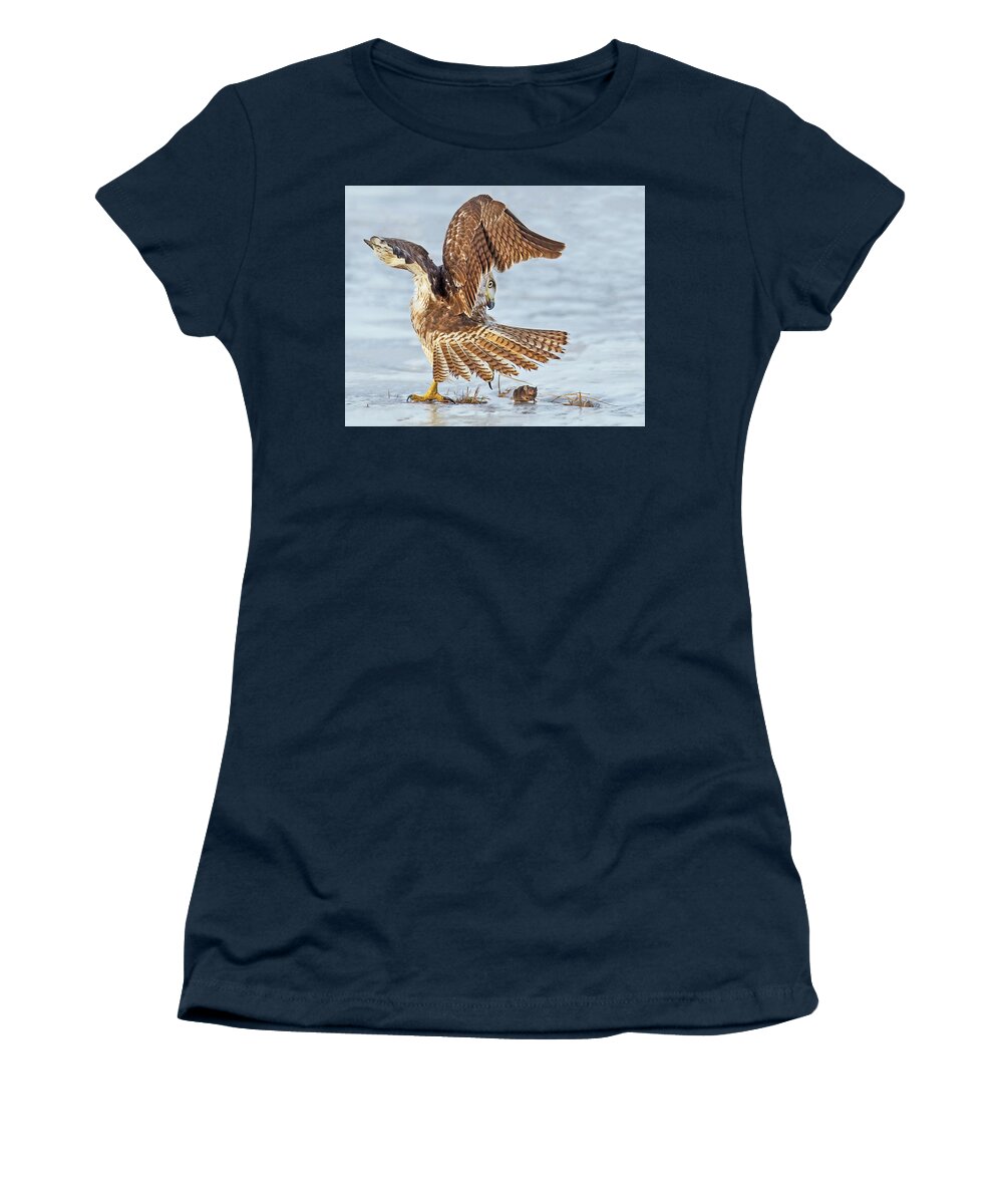 Red-tailed Hawk Women's T-Shirt featuring the photograph The Great Escape by CR Courson