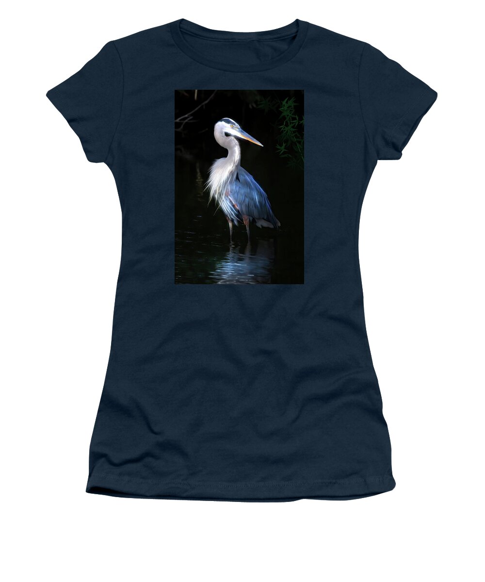 Great Blue Heron Women's T-Shirt featuring the photograph The Great Heron by Mark Andrew Thomas