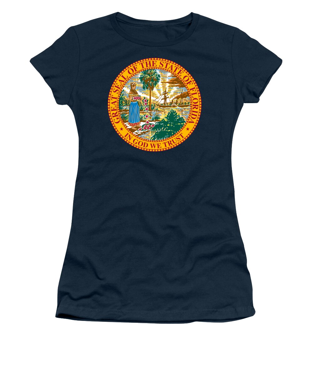 Florida Women's T-Shirt featuring the photograph The Great Seal of the State of Florida by Movie Poster Prints