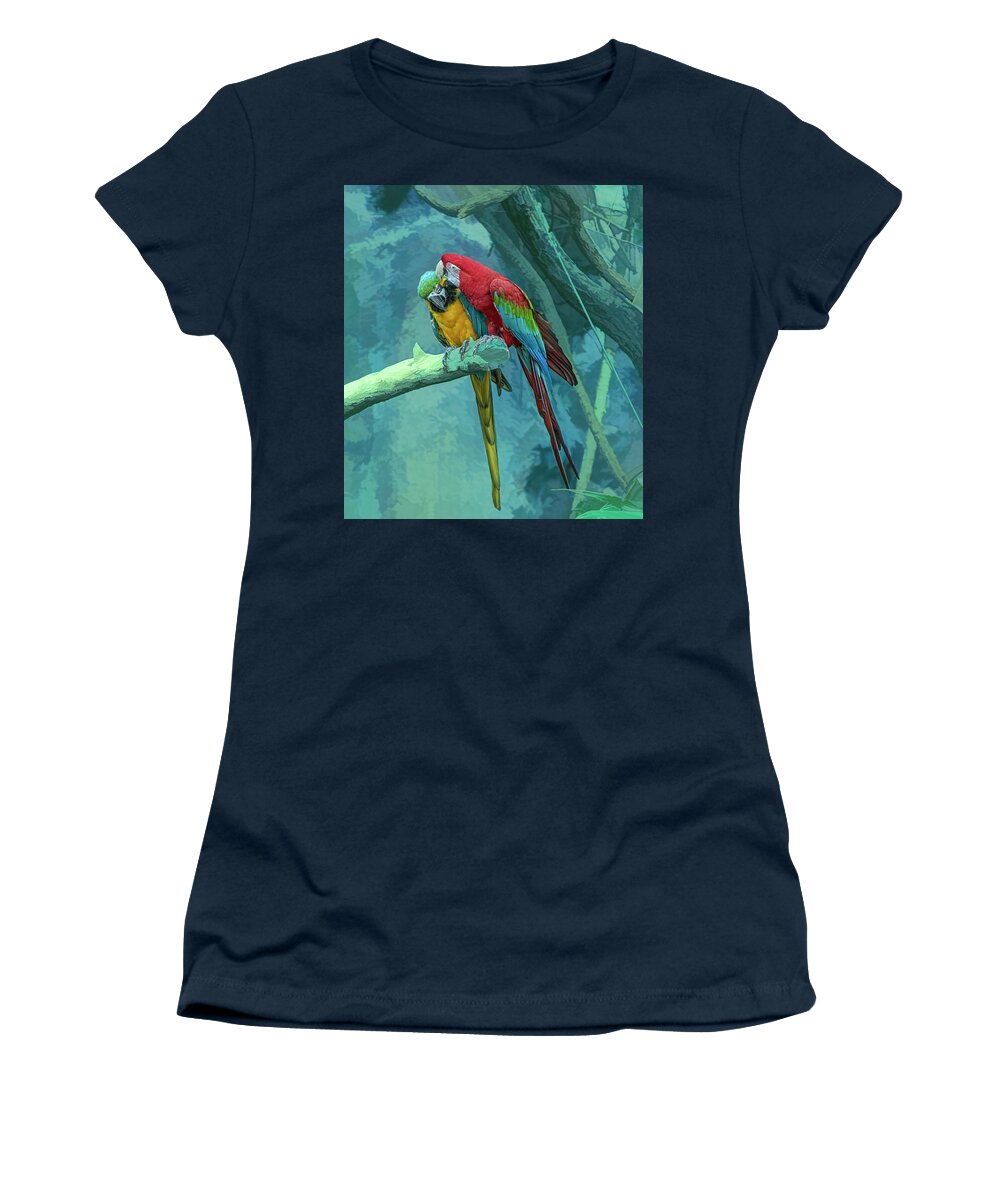 Bird Women's T-Shirt featuring the photograph The Kiss by Lorraine Baum