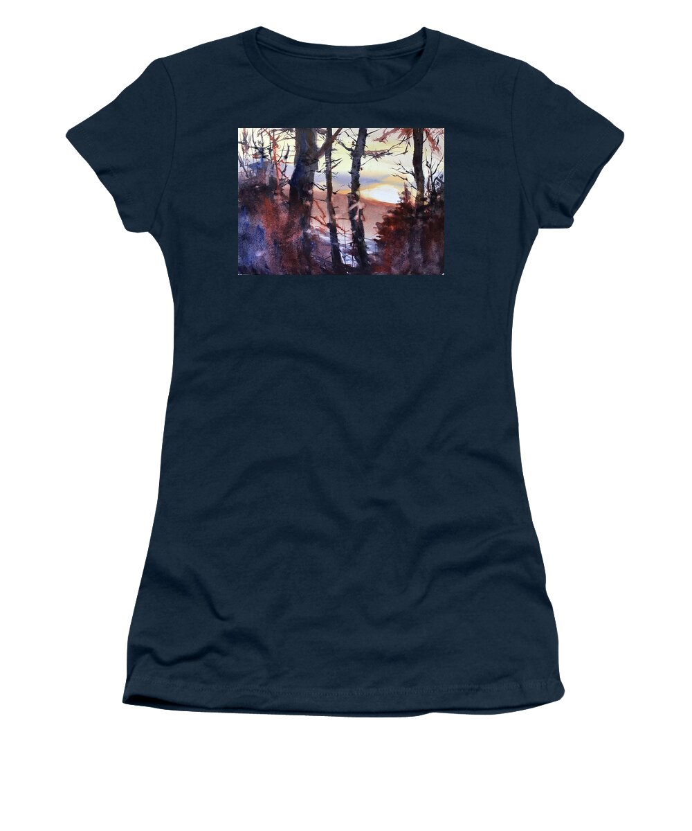 Landscape Women's T-Shirt featuring the painting The Magic Hour by Judith Levins