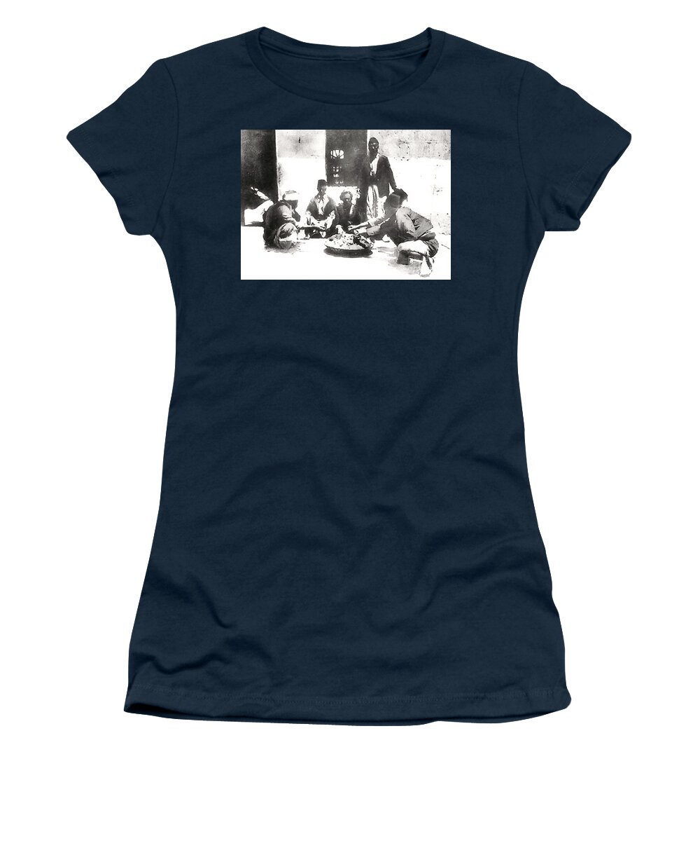 Meal Women's T-Shirt featuring the photograph The Meal in 1890s by Munir Alawi