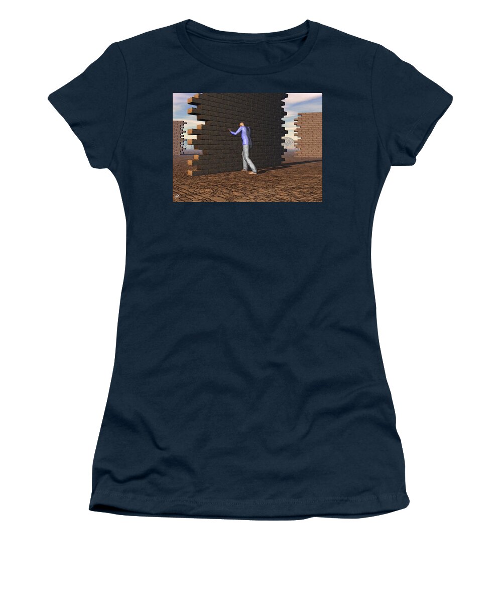 Obstacles Women's T-Shirt featuring the digital art The Obstacles We Create by John Alexander
