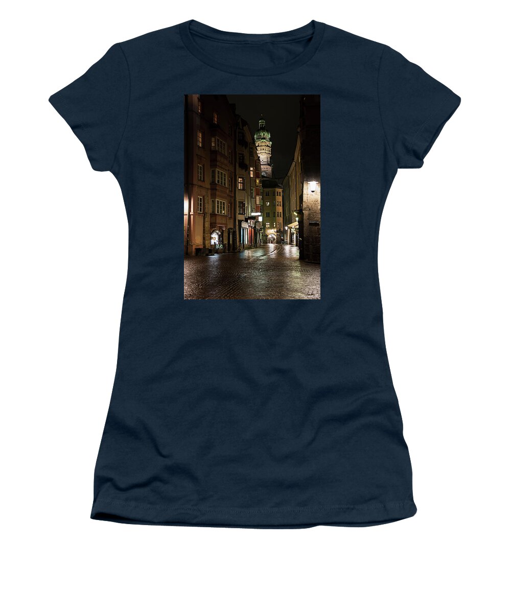 Austria Women's T-Shirt featuring the photograph The old town in Innsbruck, Austria. by Bernhard Schaffer