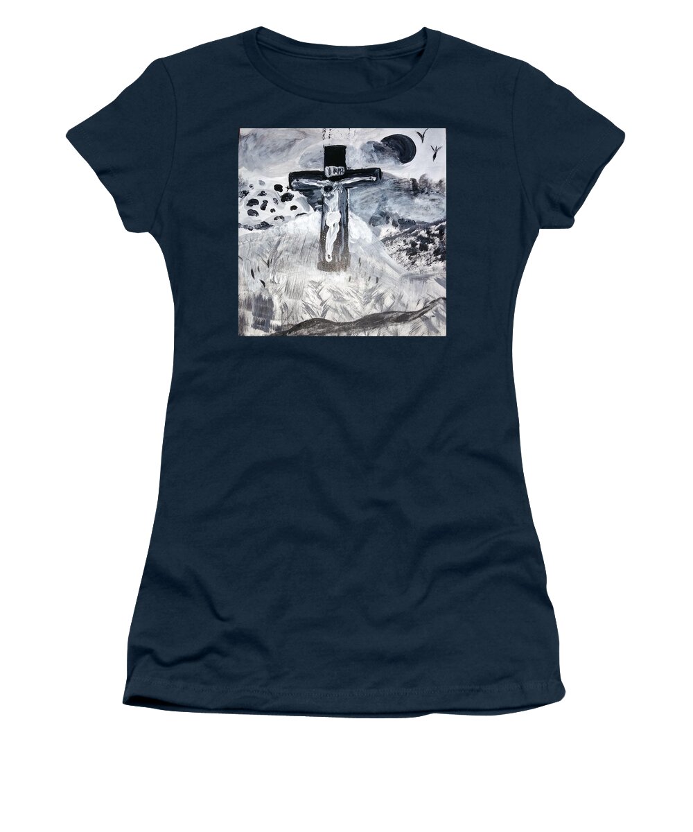 Crucifixion Women's T-Shirt featuring the painting The Price for Salvation by Suzanne Berthier