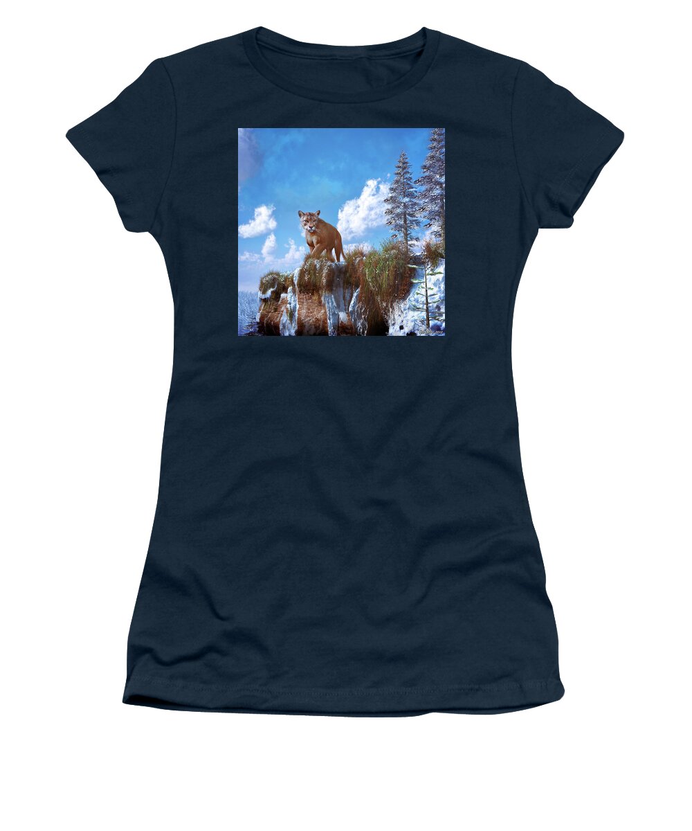 Animal Women's T-Shirt featuring the digital art The Prowler by Ken Morris