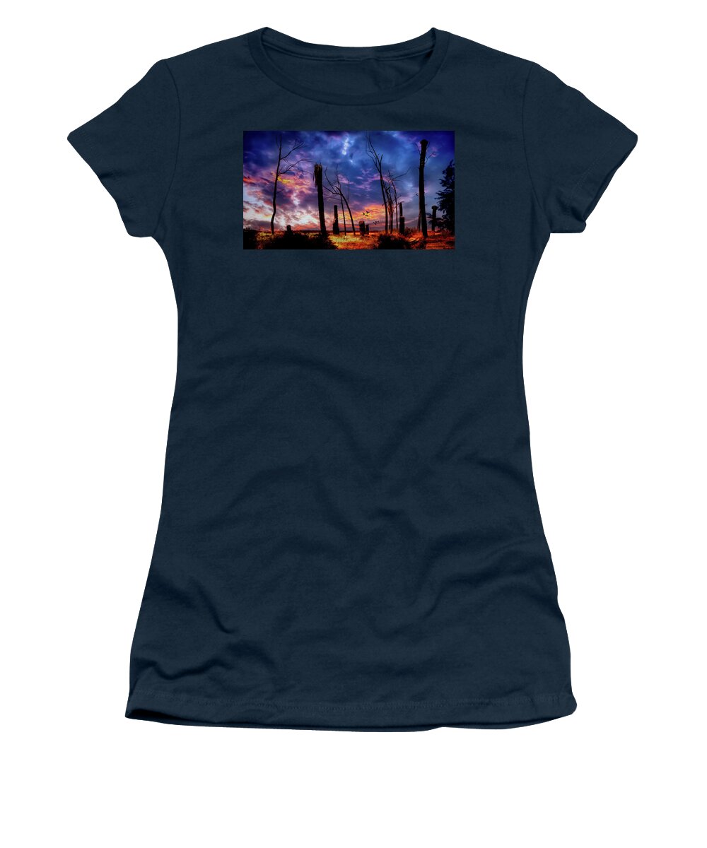 Sky Women's T-Shirt featuring the photograph The Remains of the Day by Micah Offman