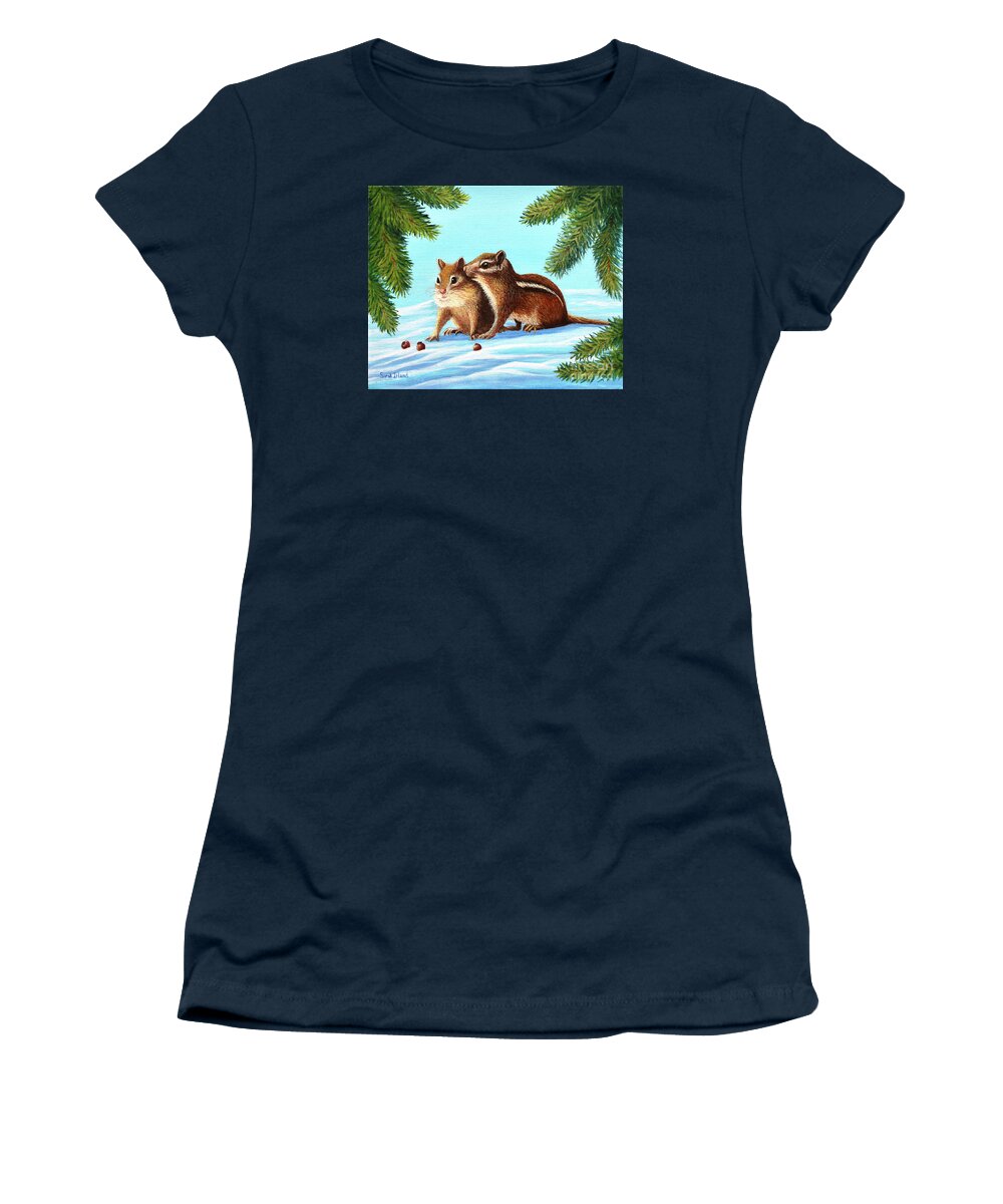 Portrait Women's T-Shirt featuring the painting The Secret by Sarah Irland