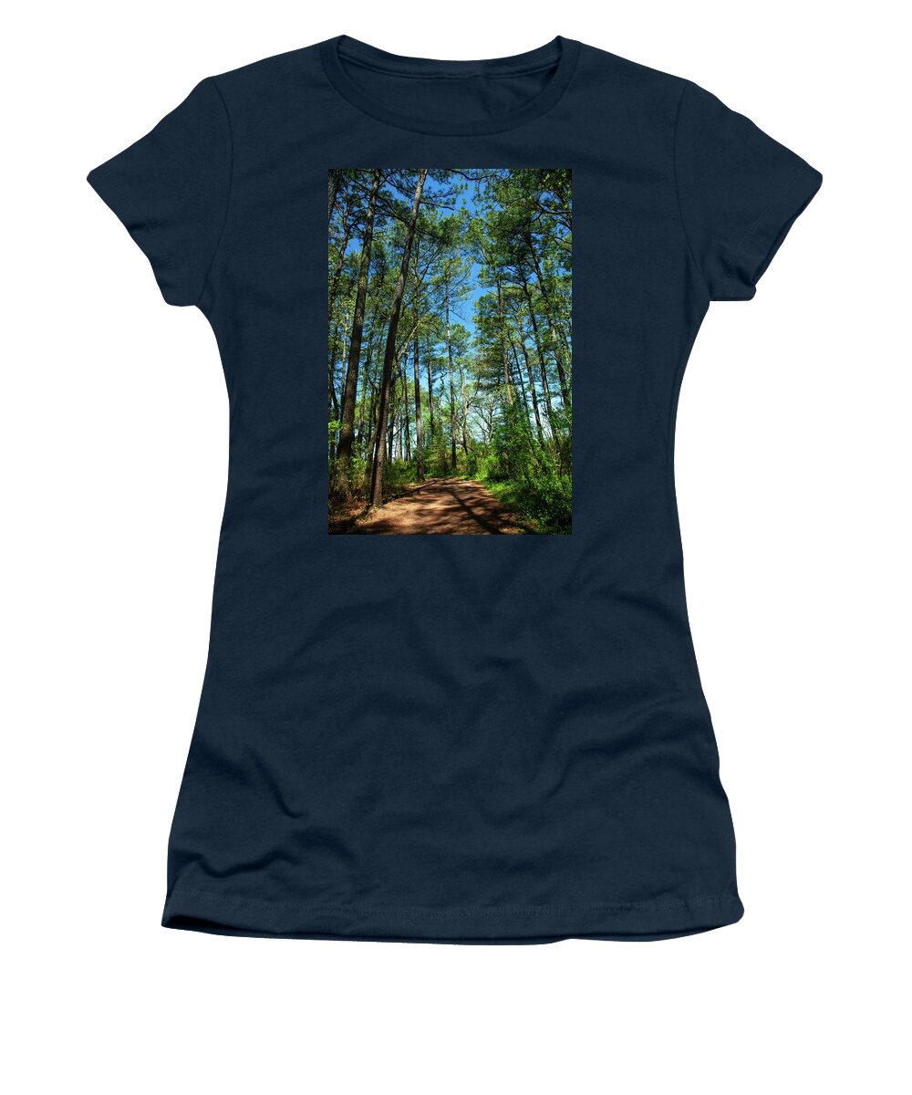 Moments At Roaring Point Women's T-Shirt featuring the photograph The Trail At Roaring Point by Karol Livote