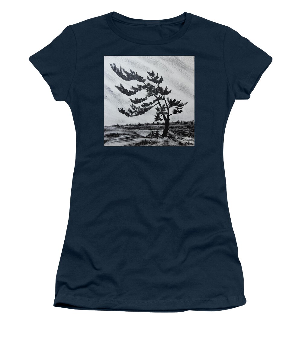 Trees Women's T-Shirt featuring the painting The Tree Killbear by Petra Burgmann