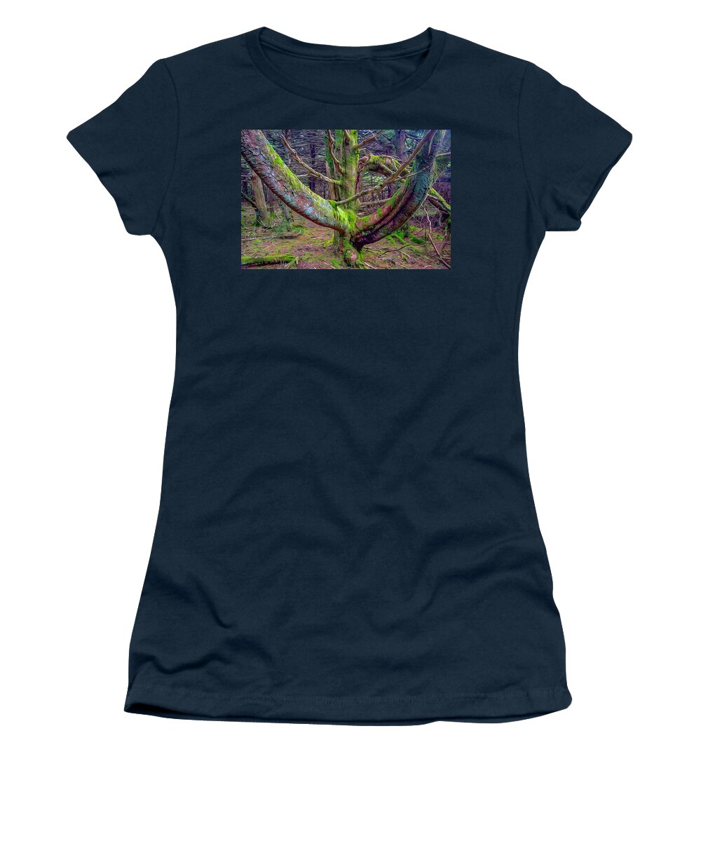 Mossy Tree Women's T-Shirt featuring the photograph The Tree nn Roan Mountain OP by Jim Dollar