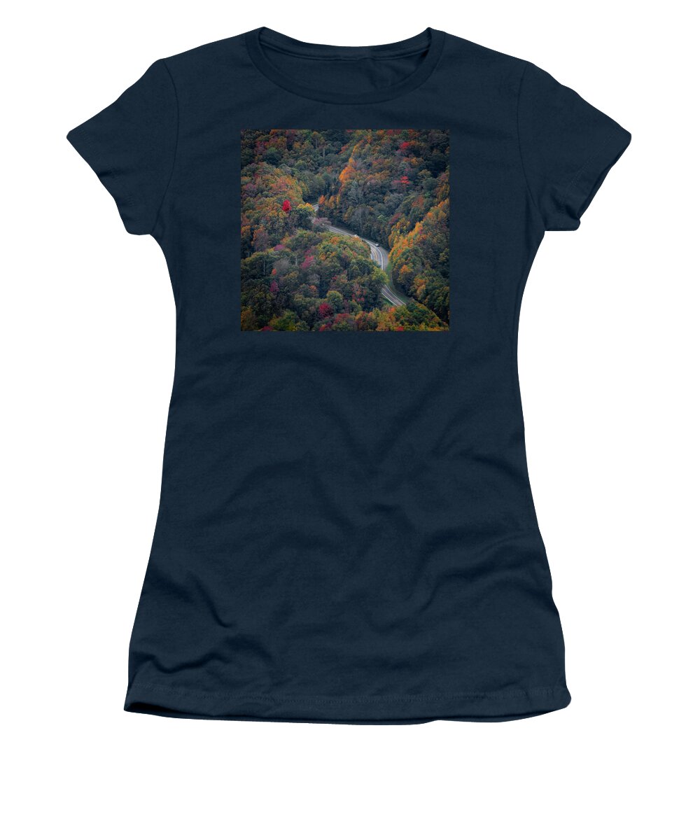 Landscape Women's T-Shirt featuring the photograph The winding road by Jamie Tyler