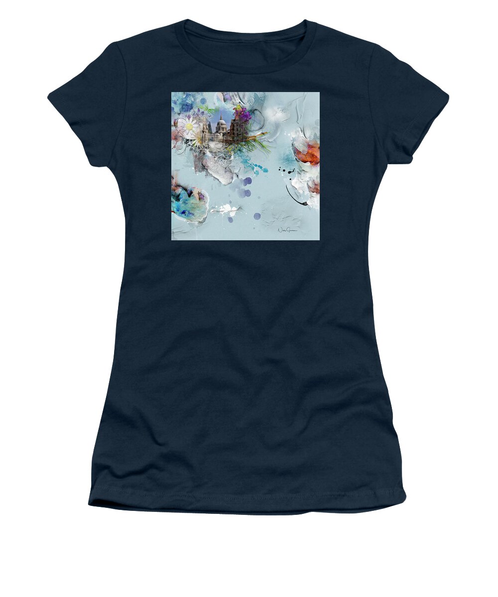 London Women's T-Shirt featuring the mixed media There in the Distance by Nicky Jameson
