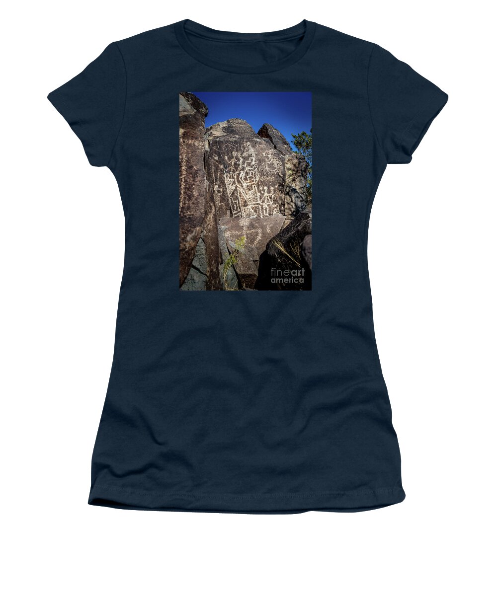 Ancient Women's T-Shirt featuring the photograph Three Rivers Petroglyphs #31 by Blake Webster