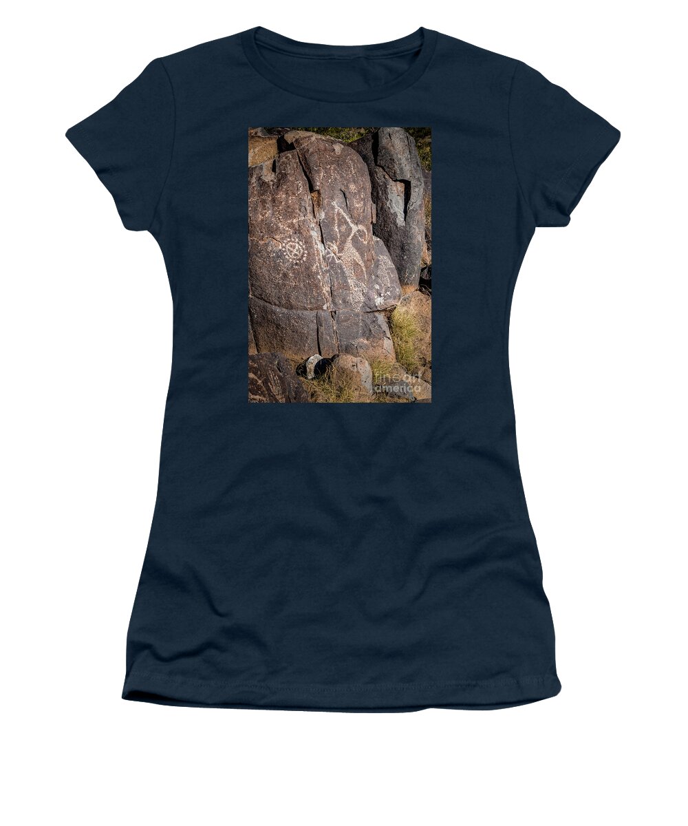 Ancient Women's T-Shirt featuring the photograph Three Rivers Petroglyphs #4 by Blake Webster