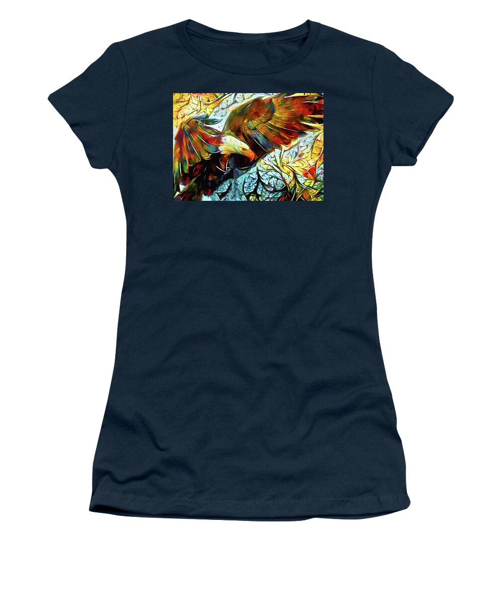 Thunderbird Women's T-Shirt featuring the painting Thunderbird by Susan Maxwell Schmidt