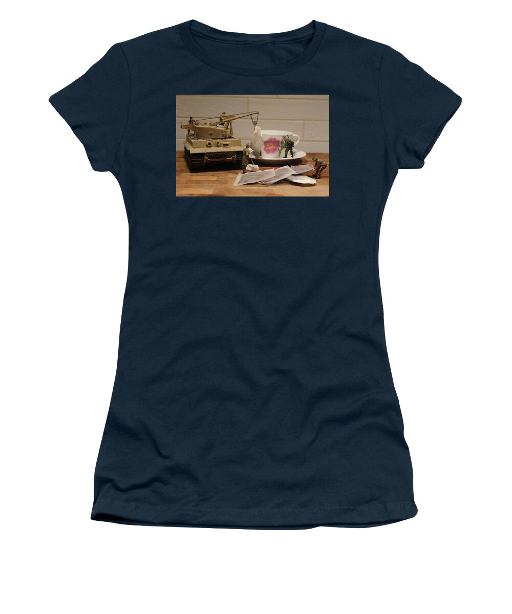 Tea Women's T-Shirt featuring the photograph Time For Tea by Army Men Around the House