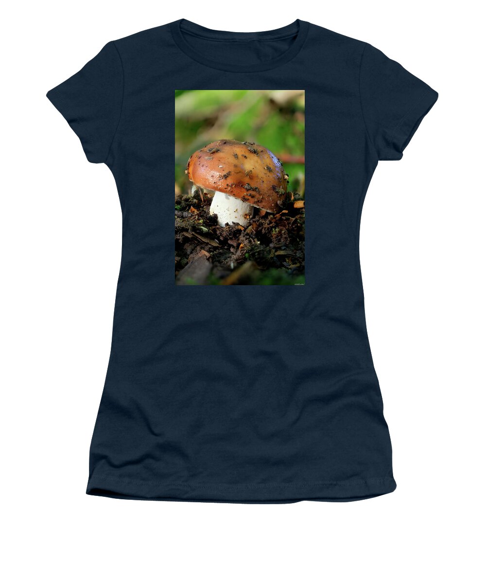 Tiny Mushroom Women's T-Shirt featuring the photograph Tiny Mushroom 02 by Weston Westmoreland