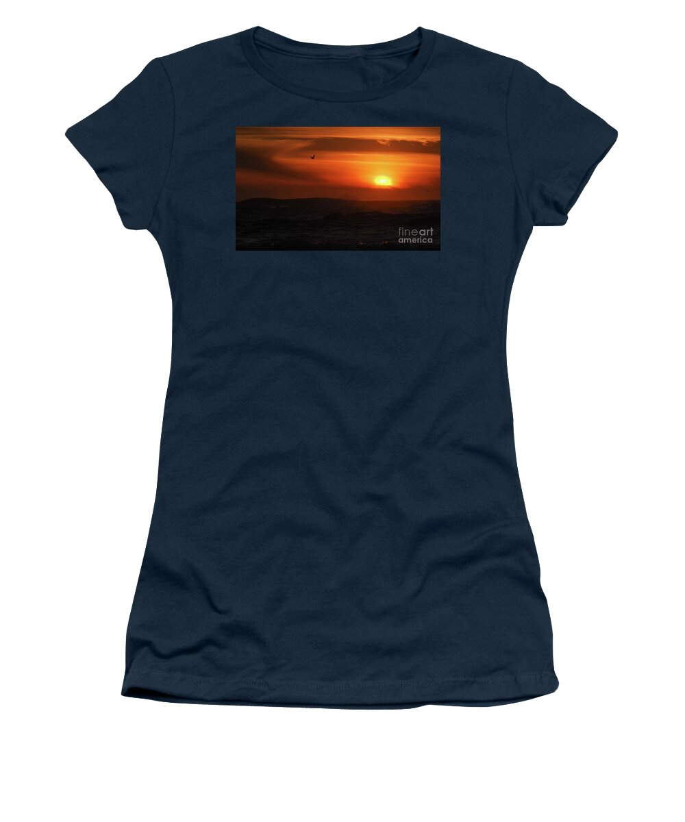 Sunset Women's T-Shirt featuring the photograph To fly alone by Jeff Swan