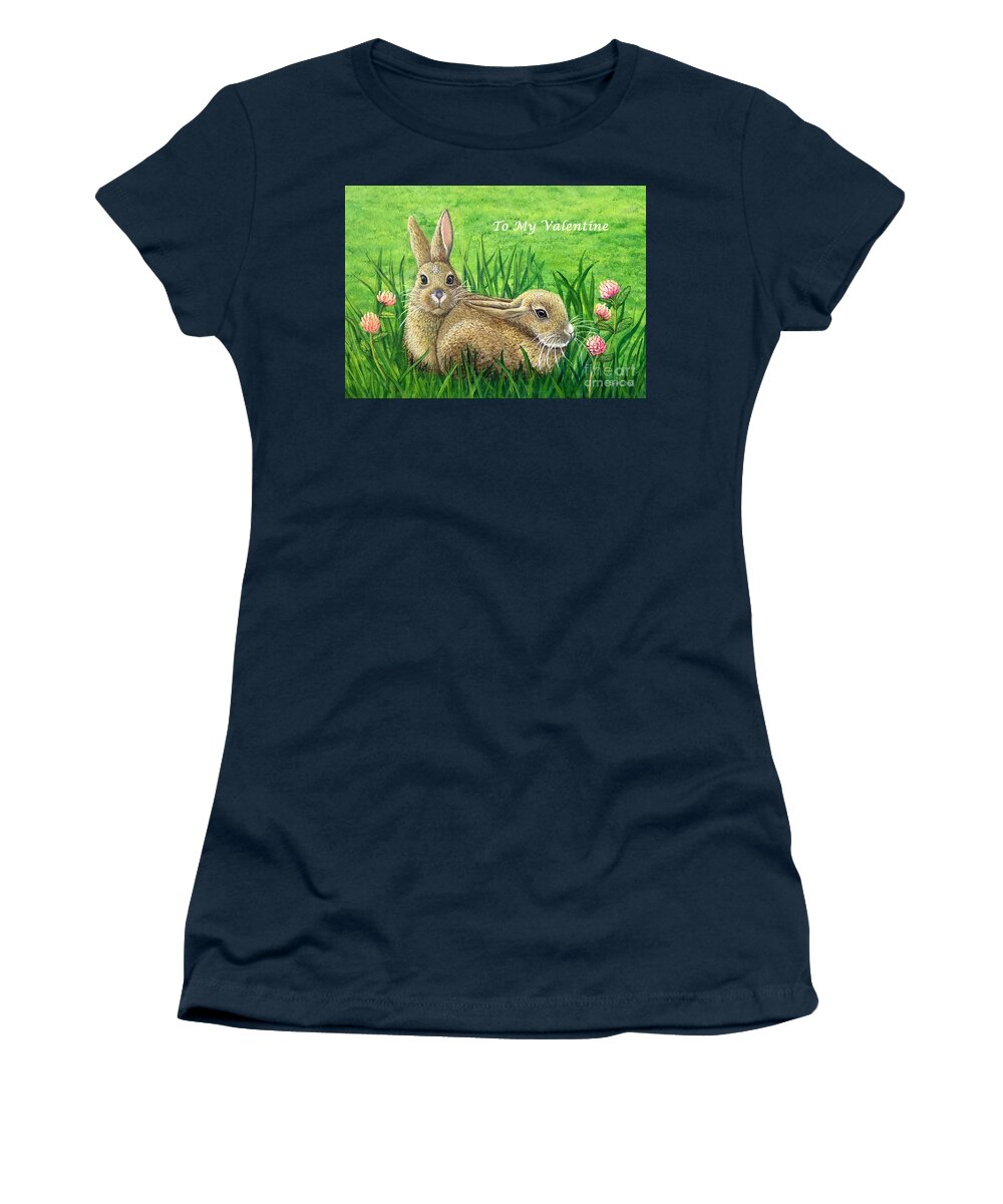 To Women's T-Shirt featuring the painting To My Valentine - Surprised by Sarah Irland