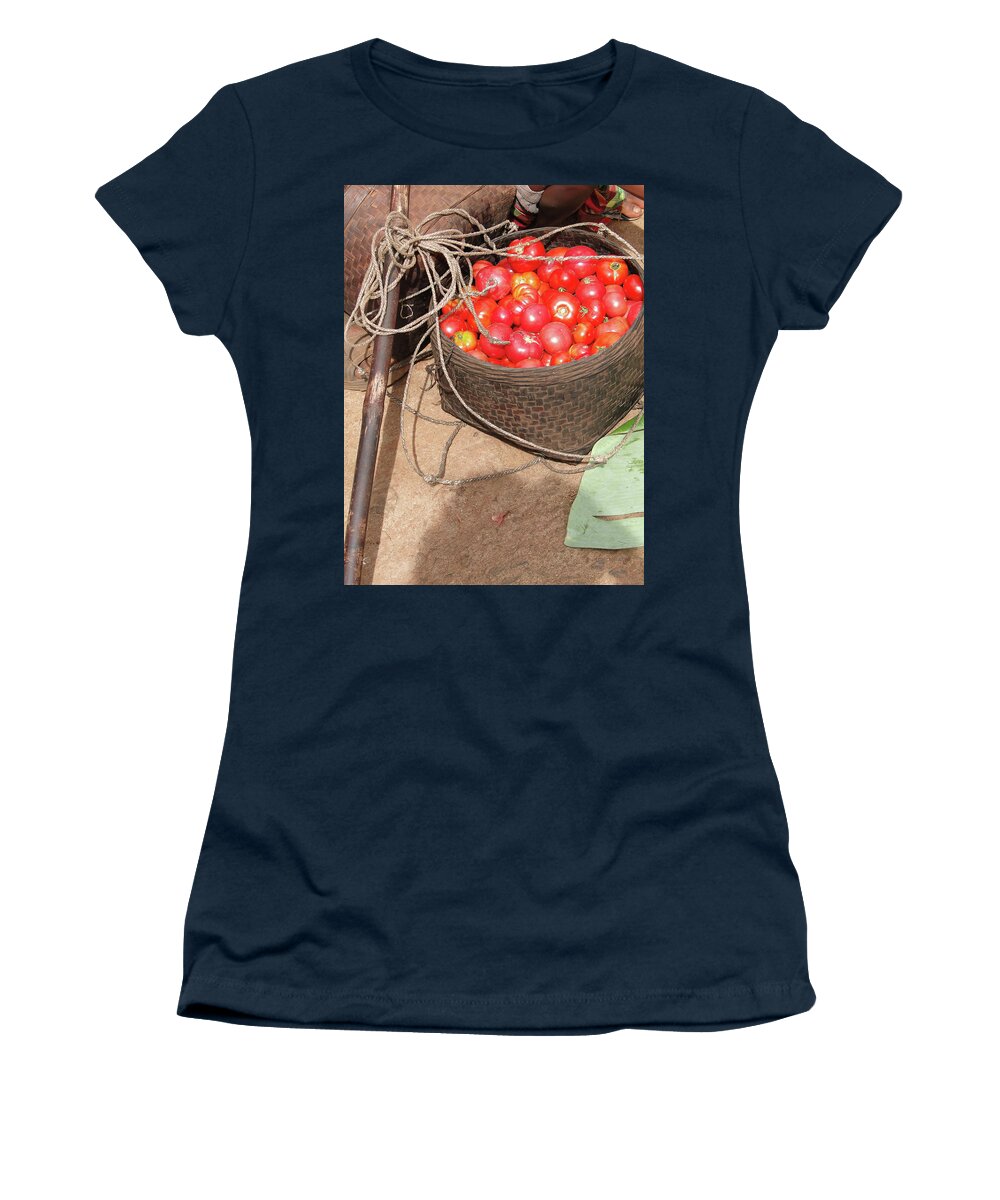 Pile Women's T-Shirt featuring the photograph Tomatoes and other vegetables for sale by Steve Estvanik