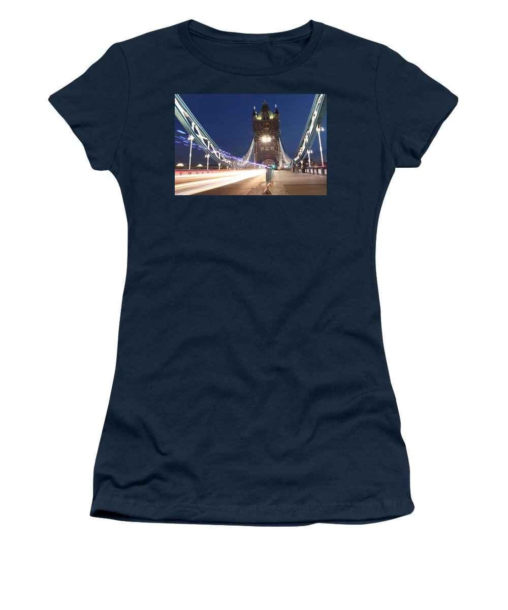 Sky Women's T-Shirt featuring the photograph Tower bridge in midnight by Vaclav Sonnek
