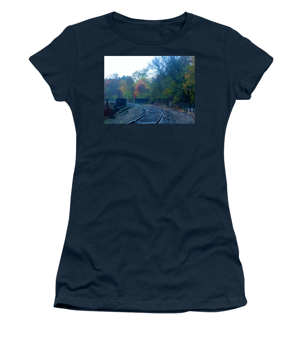  Women's T-Shirt featuring the photograph Towners Woods Tracks by Brad Nellis