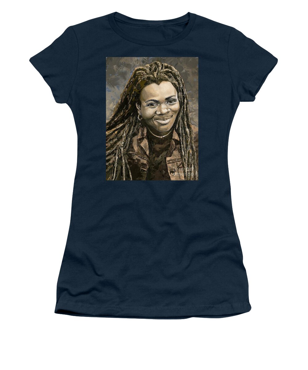 Tracy Chapman Women's T-Shirt featuring the painting Tracy Chapman, 2020 by PJ Kirk