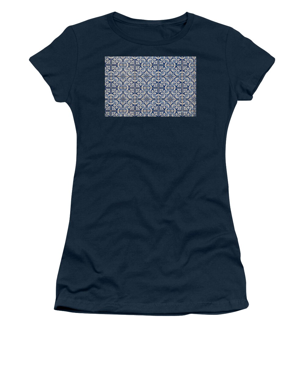 Blue Women's T-Shirt featuring the photograph Traditional Portuguese tiles l6 by Ilan Rosen