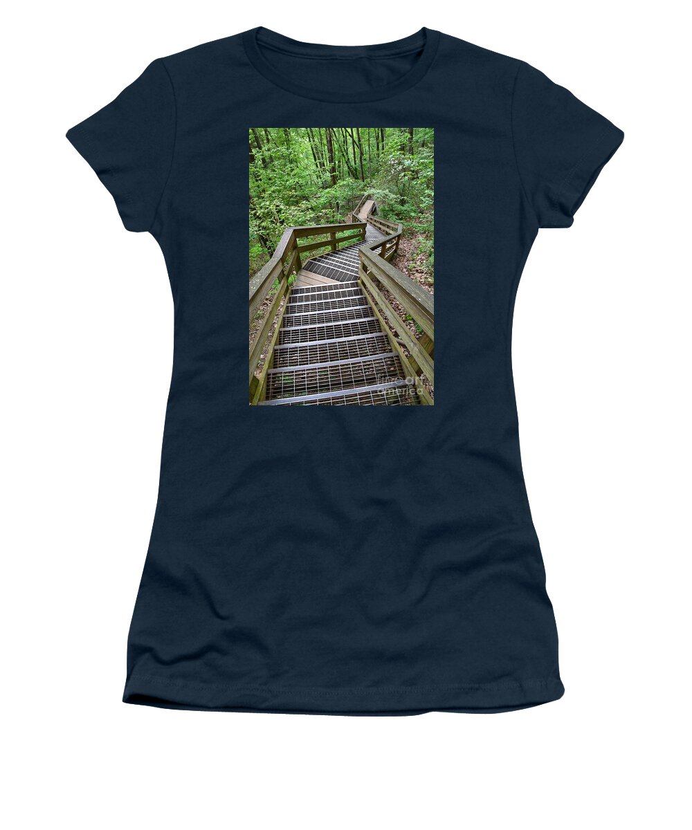 Hemlock Falls Women's T-Shirt featuring the photograph Trail At Hemlock Falls 1 by Phil Perkins