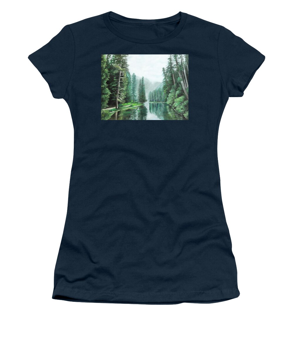 Landscape Women's T-Shirt featuring the pastel Tranquility by Kirsty Rebecca