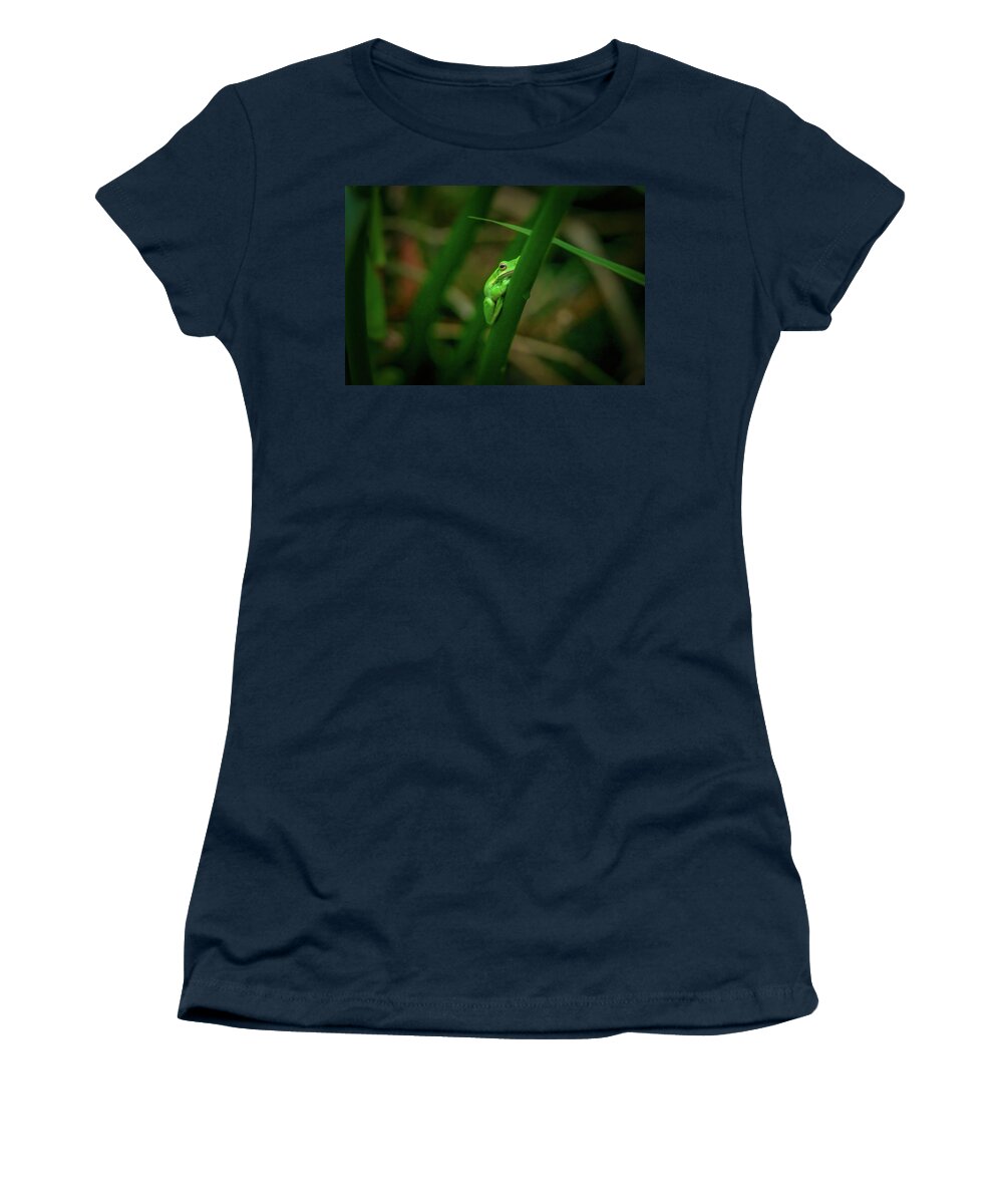 Frog Women's T-Shirt featuring the photograph Tree Frog-1 by John Kirkland