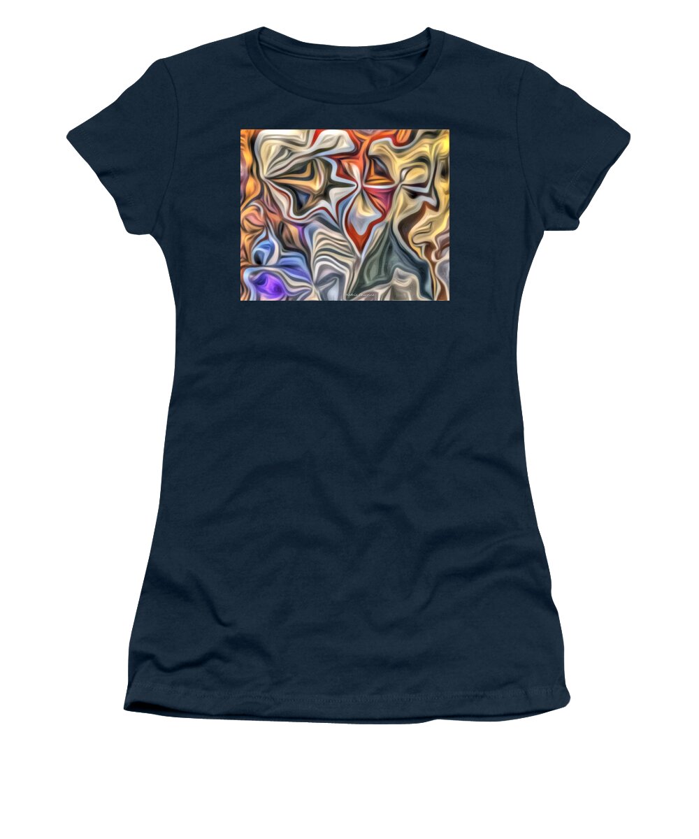 Abstract Art Women's T-Shirt featuring the digital art Triangulated by Kathie Chicoine