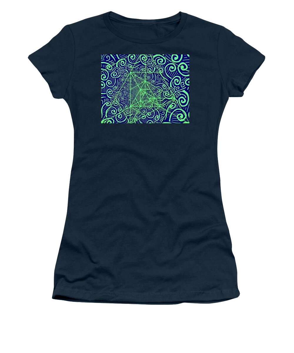 Keltic Women's T-Shirt featuring the photograph Triskele Abstract Duotone by Judy Kennedy