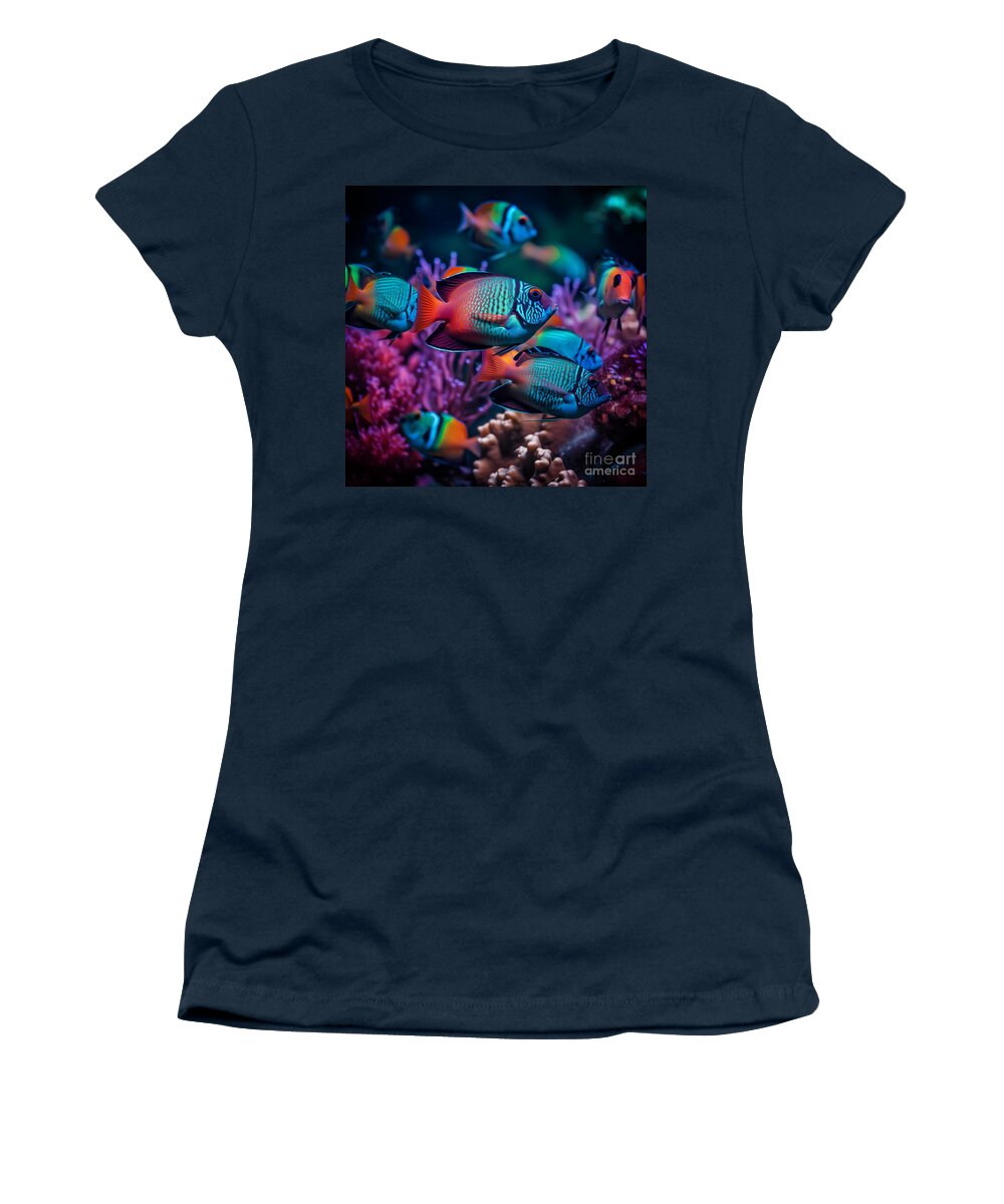 Tropical Women's T-Shirt featuring the digital art Tropical Fish IV by Jay Schankman