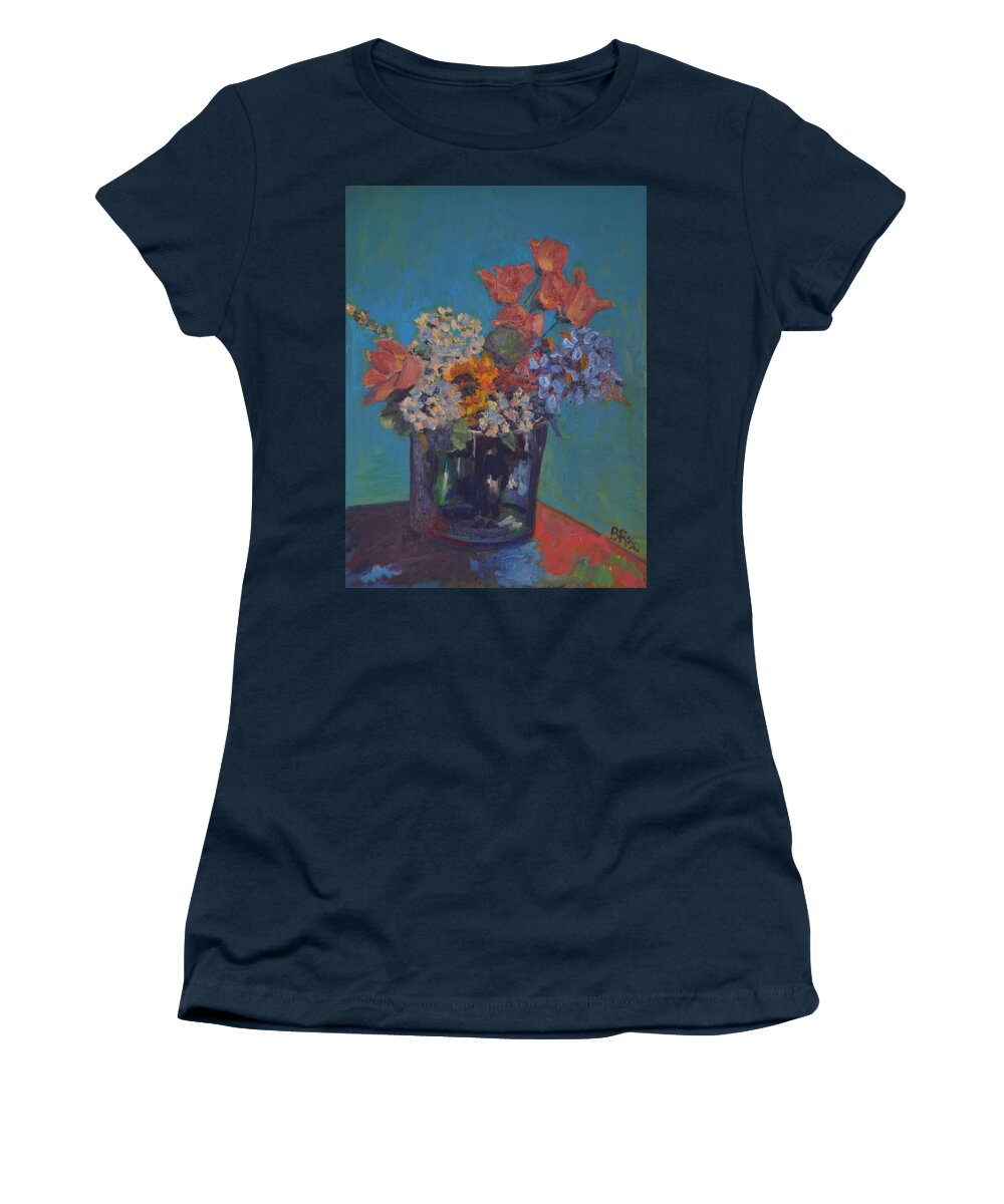 Plant Flowers Tulips Still Life Women's T-Shirt featuring the painting Tulips by Beth Riso