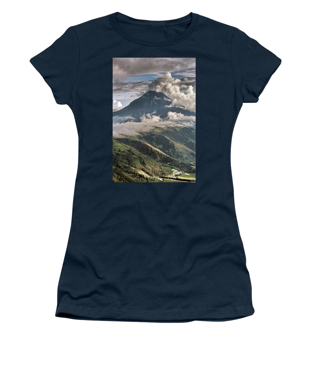 Andes Women's T-Shirt featuring the photograph Tungurahua volcano phreactic eruption by Henri Leduc