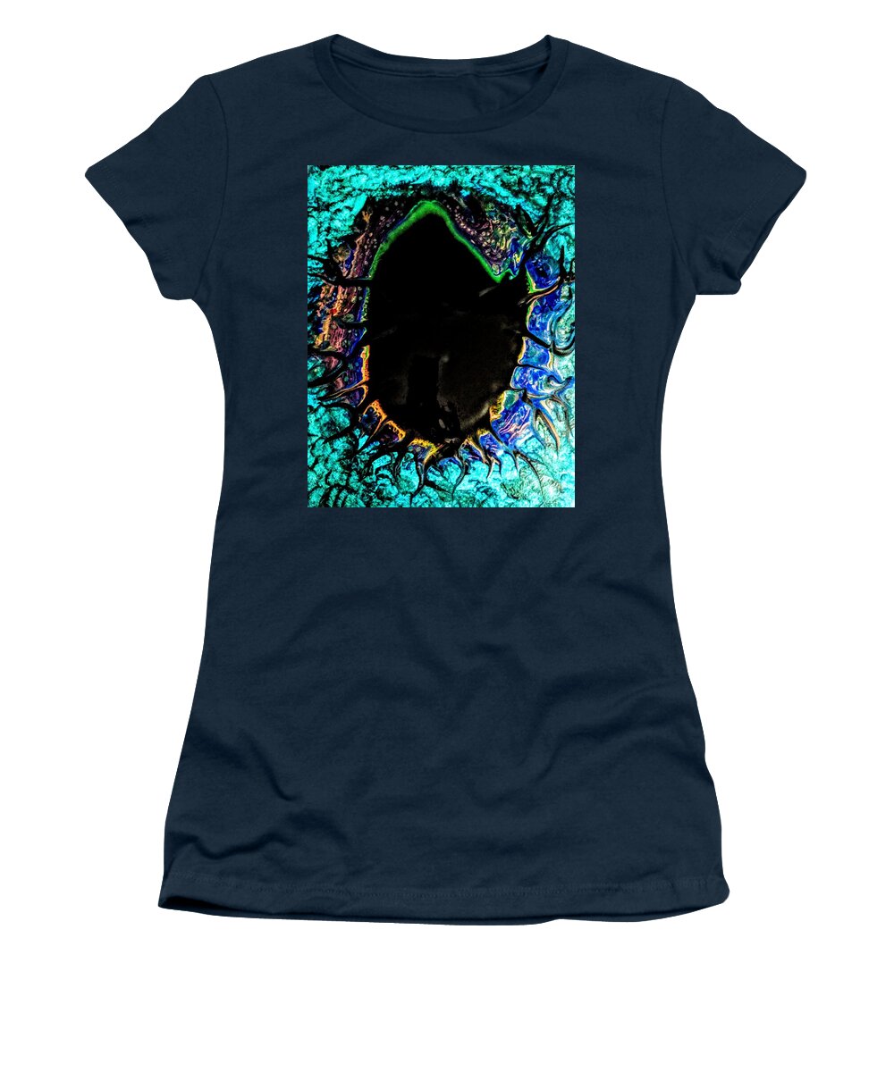 Turquoise Women's T-Shirt featuring the painting Turquoise Touch by Anna Adams
