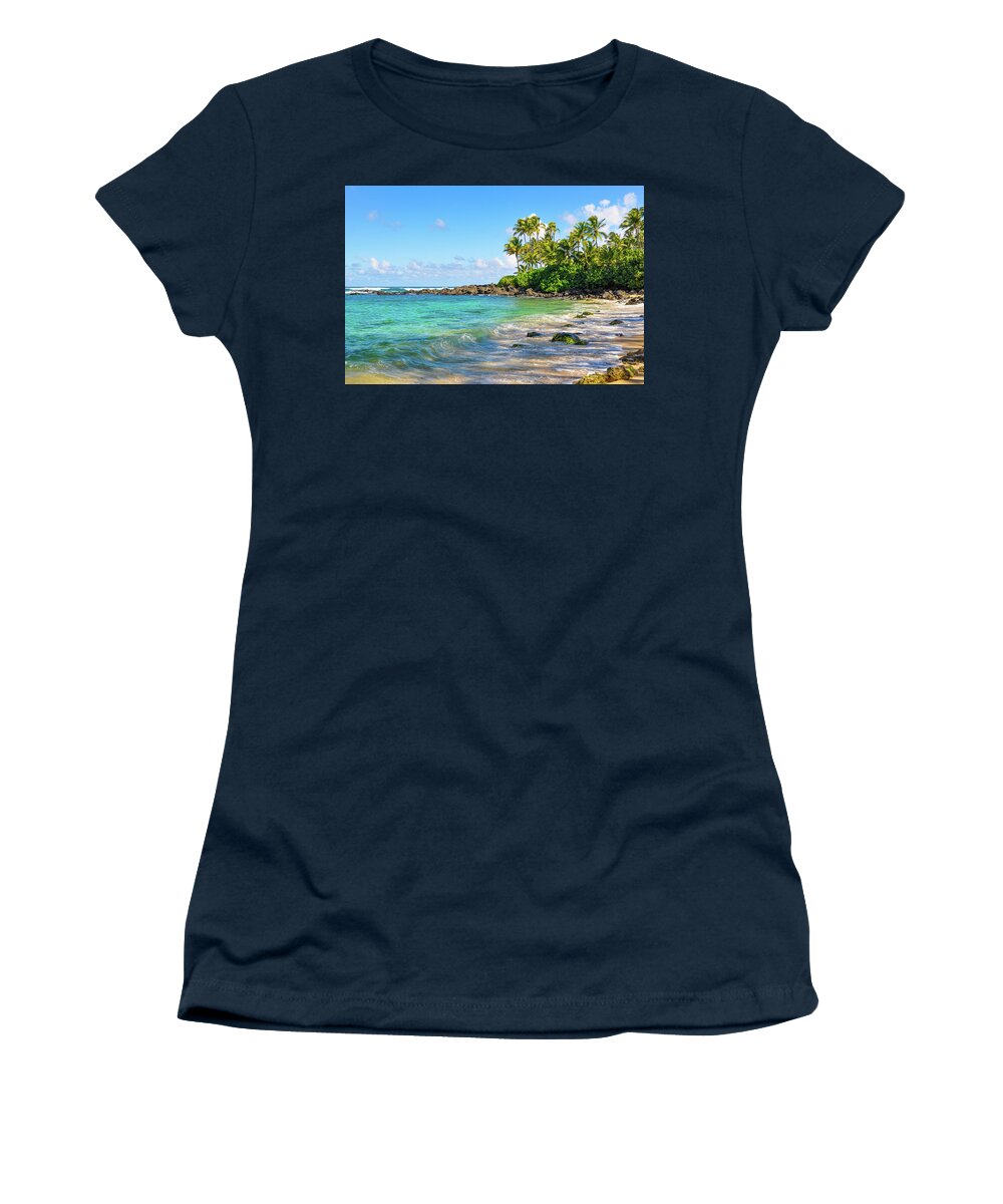Turtle Beach Laniakea Beach Oahu Hawaii Women's T-Shirt featuring the photograph Turtle Beach by Kelly Wade