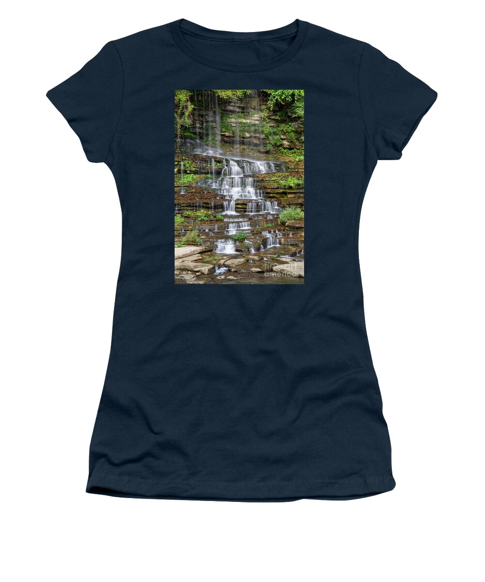 Twin Falls Women's T-Shirt featuring the photograph Twin Falls 23 by Phil Perkins