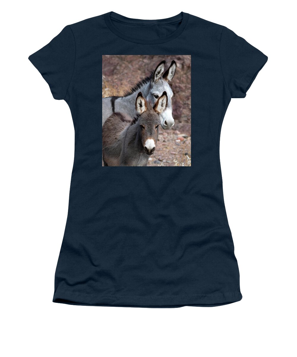 Burro Women's T-Shirt featuring the photograph Two Cuties by Mary Hone