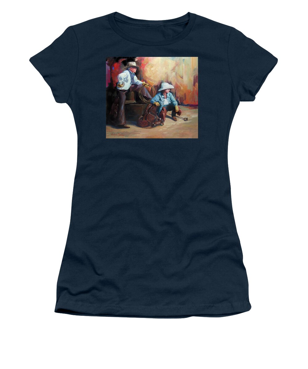 Western Art Women's T-Shirt featuring the painting Two of a Kind by Carolyne Hawley