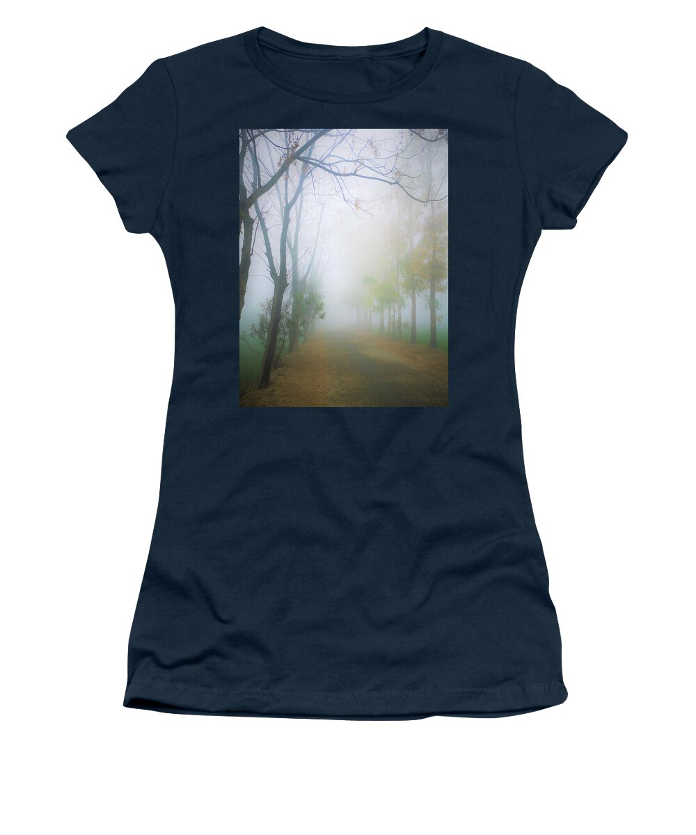 Landscape Women's T-Shirt featuring the photograph Unclear path by Jarek Filipowicz